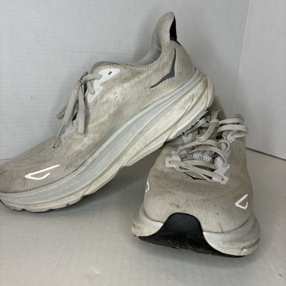 Hoka One One Clifton 9 White Running Shoes Mens 10.5 2E Wide - Picture 2 of 9